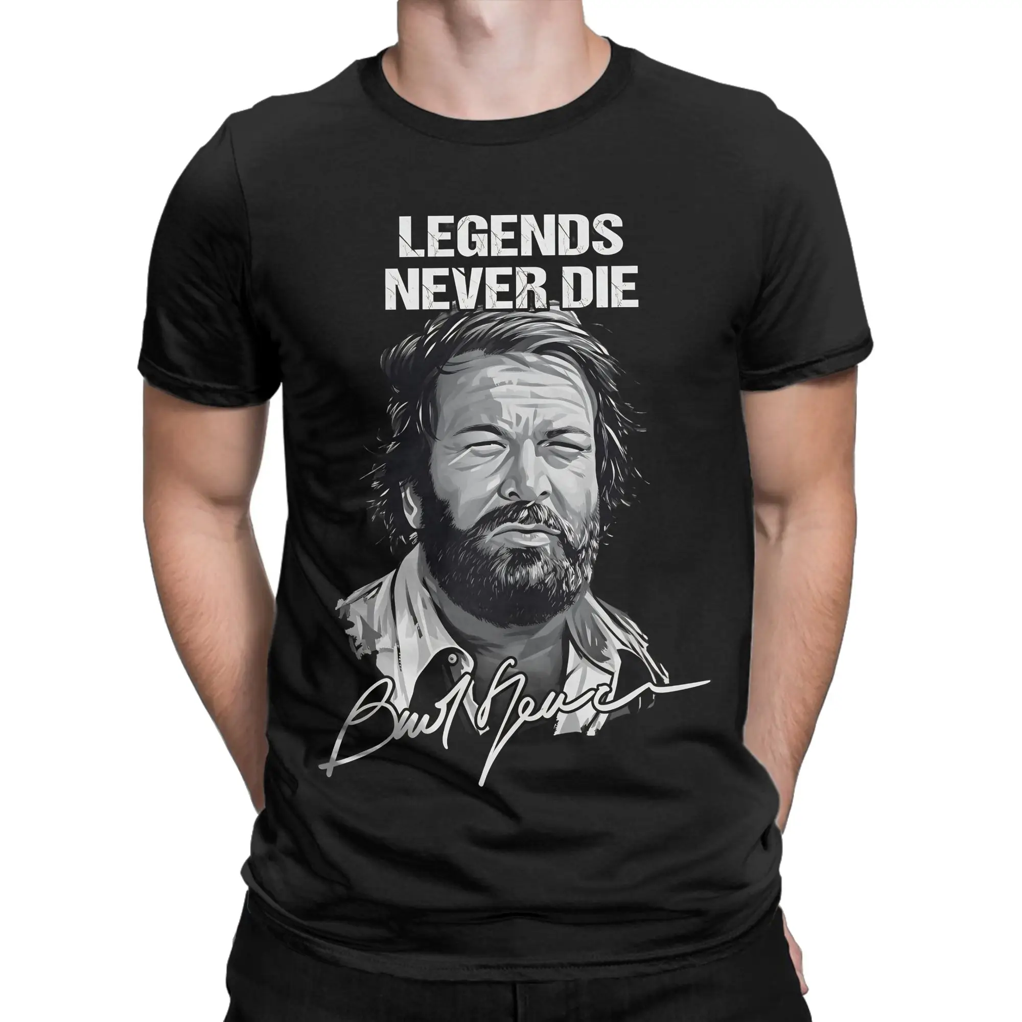 Sign Bud Spencer Banana Joe T-Shirt 90s Film Creative 100% Cotton Tees Crewneck Short Sleeve T Shirts Adult Clothes