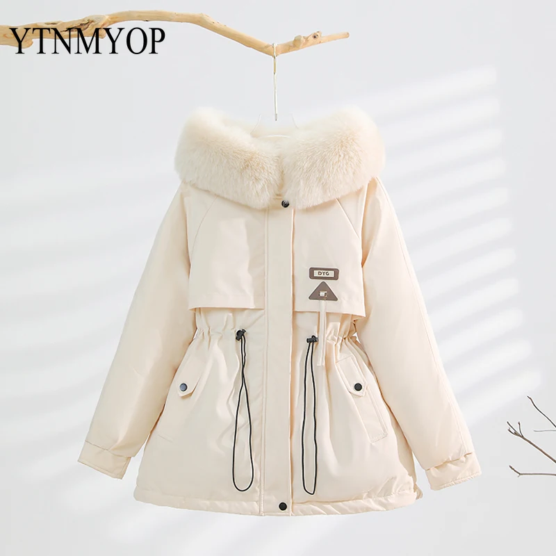 New Fashion Coat fodera in lana Parka con cappuccio donna Parka Winter Warm Snow Wear abbigliamento imbottito Outwear Abrigos Para Mujer