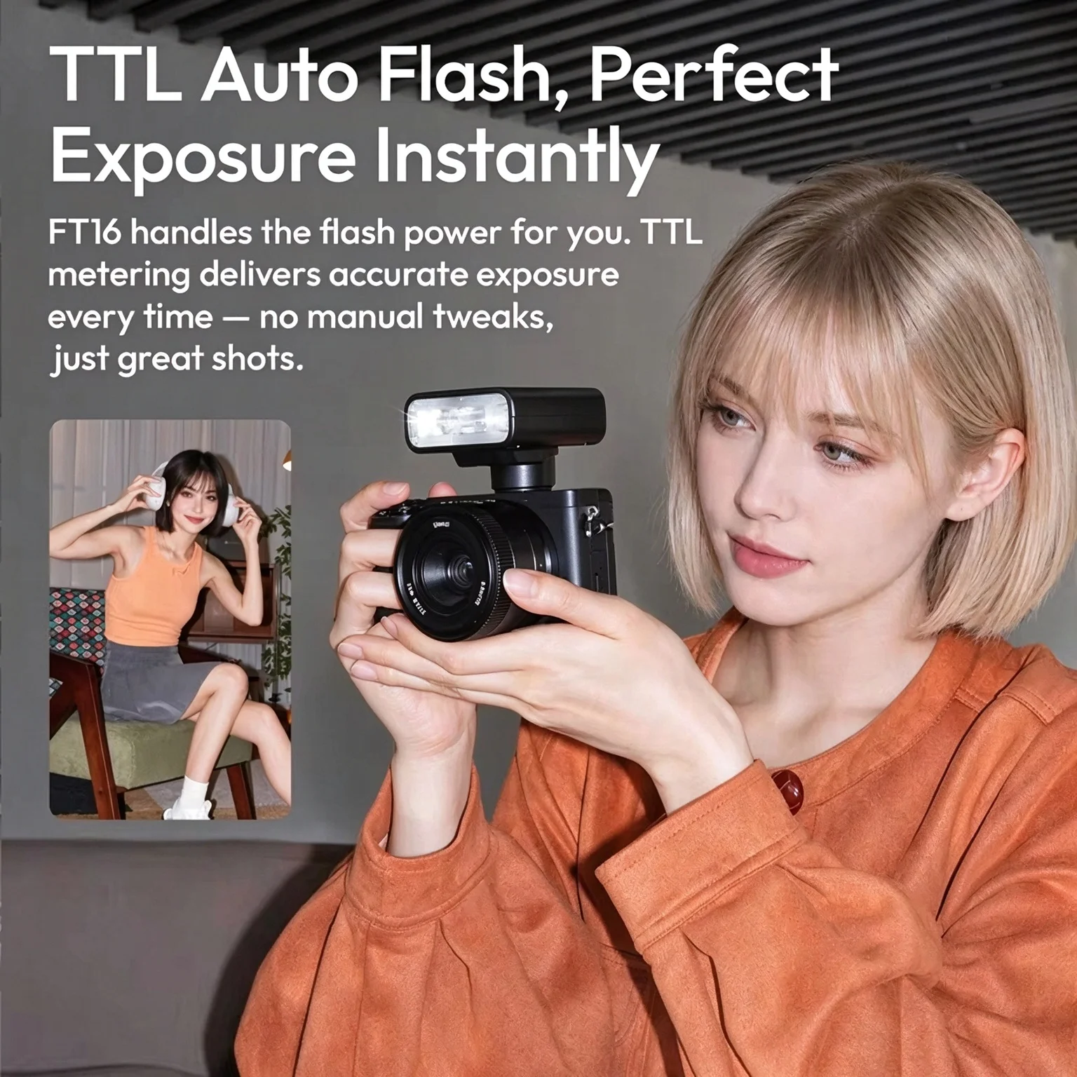 TTL Camera Flash LED Light Speedlite Video Light with 90 Adjustable Flip Light for camera TTL Flash Speedlite Flash 2500-6500K