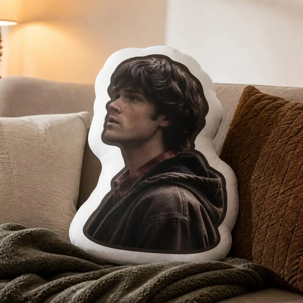 Sam Winchester Shaped Pillow Supernatural Character Throw Cushion Double Sided Fan Gift Sofa Bedroom Home Decor Accent Art