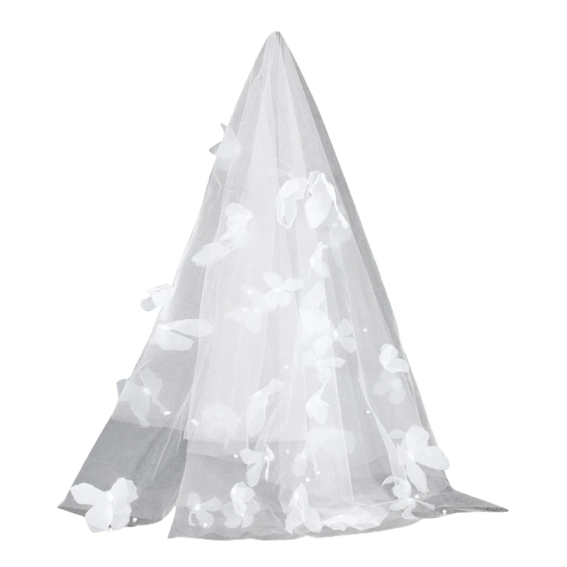 Nuptial Veil with 3D Butterflies Perfect for Indoor and Outdoor Ceremonies Drop Shipping