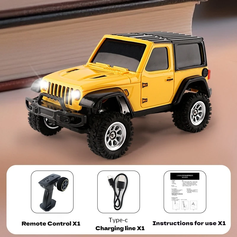 

1/36 Scale RC Climbing Car 2.4G Remote Control Off Road Vehicle Electric LED Light Toy Car festival gift