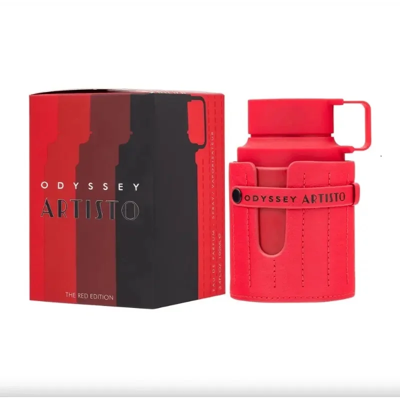 Armaf Odyssey Artisto Red Edition Eau De Parfum 3,4 oz 100 ml – Parfum douce noix de coco, vanille et agrumes, cadeau pour Halloween et Noël