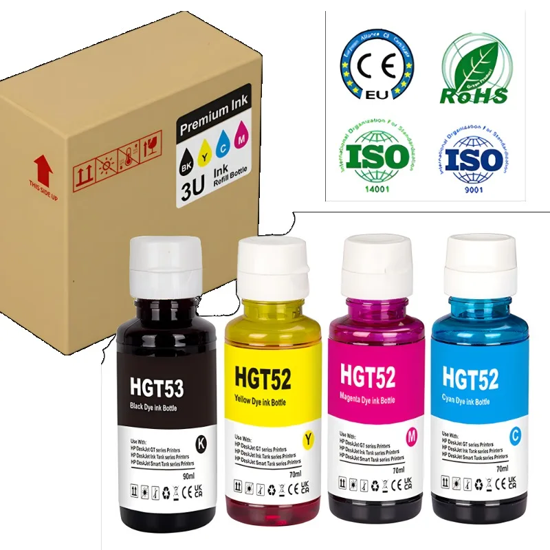 

3U GT53 GT52 Refill Dye Ink for HP Ink Tank 319/410/419/ Smart Tank 500/502/ 508/511/514/515/518/519/ 530/531/532/ Printer