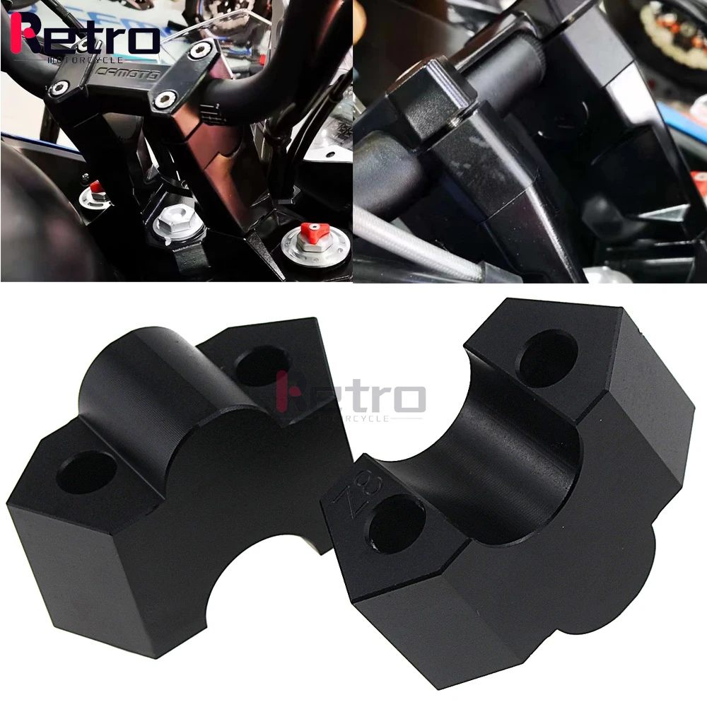 For KAWASAKI Z250 Z300 Z800 Motorcycle Accessories CNC Aluminum Handlebar Bar Riser Increase Height 20mm Adapter Black