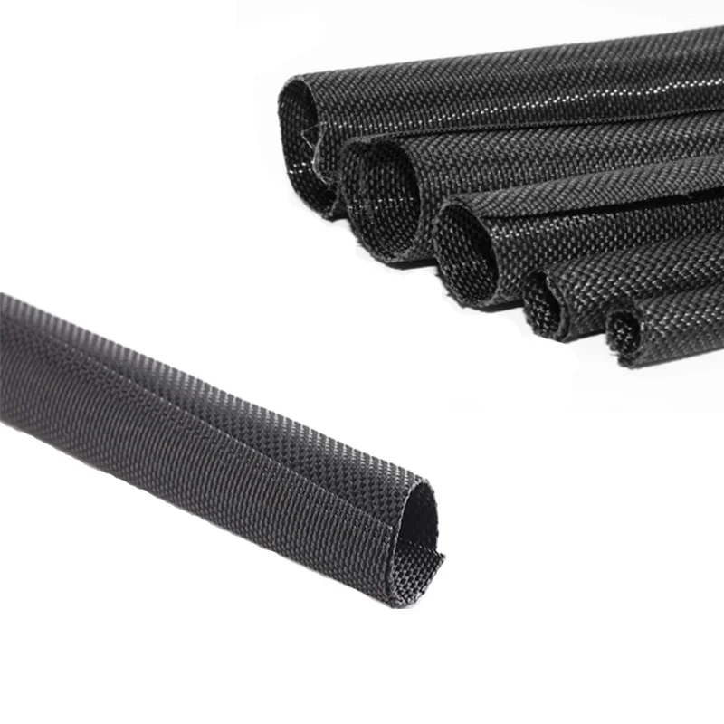 Expandable Cable Sleeve Self Closed PET Braided Management Auto Line Management Overlaps Flexible Loom Split Pipe Tube Wire Wrap