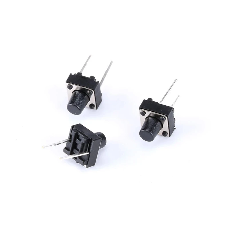 

100PCS/lot Mini Micro Momentary Tactile Push Button Switch 6x6x4.3mm 6x6x5mm 6x6x7mm Middle 2pin Key Switch，Long Pin Foot