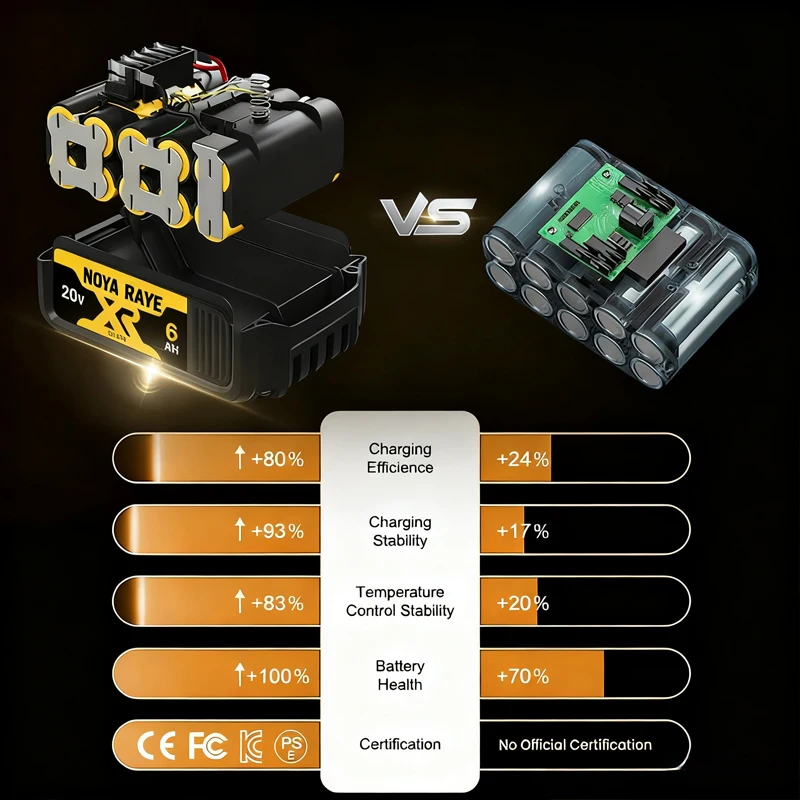 Originální baterie 9Ah/6Ah/2Ah 60/20V pro DeWalt DCB184 DCB200 DCF892 DCF845 DCF850 DCF911 DCD800 DCD805 - náhled 3