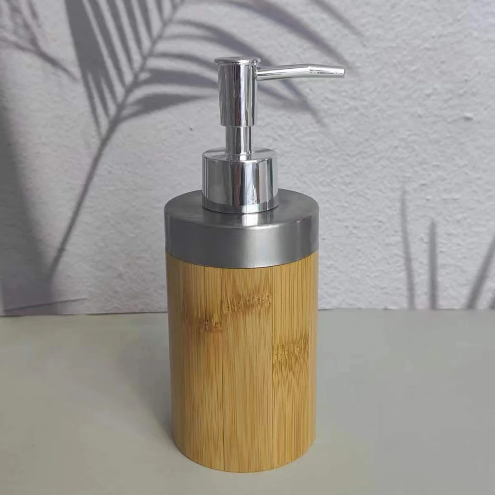 Bottiglia di lavaggio in bambù Dispenser di lozione gel Sapone da viaggio portatile Shampoo decorativo da parete in plastica per mani