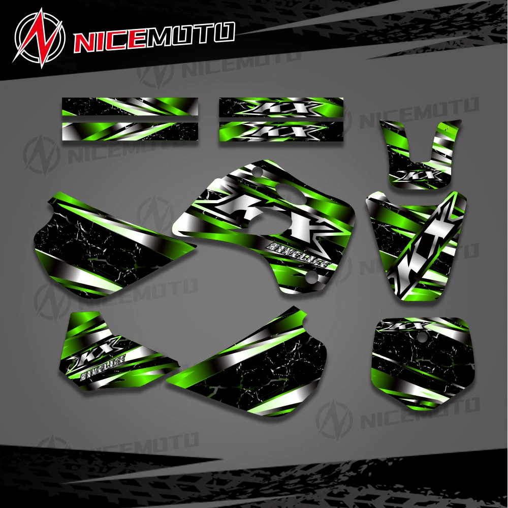 

New Style For Kawasaki KX 80 KX80 1994 1995 1996 1997 Motorcycle Fairing Graphics Background Decals Sticker Kit Customize