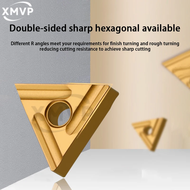 

CNC turning blade metal ceramic TNMG160404R/L-VF/S steel part precision turning triangular slotting tool grain