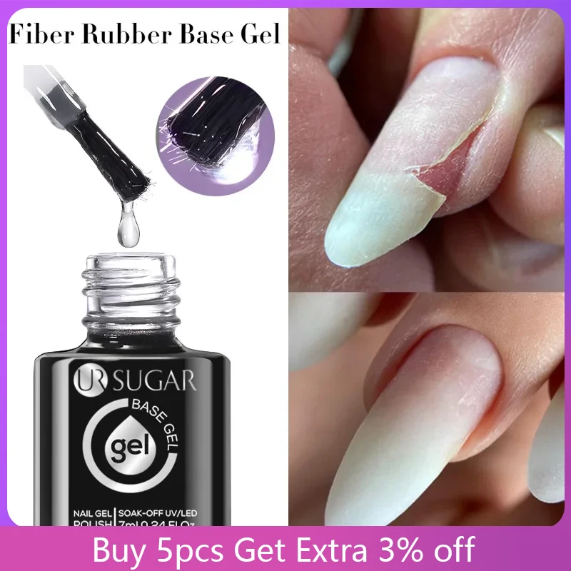 UR SUGAR Fiberglass Rubber Base Gel Nail Repair Gel For Broken Nails Quick Building Construction Semi-permanent Varnish Manicure