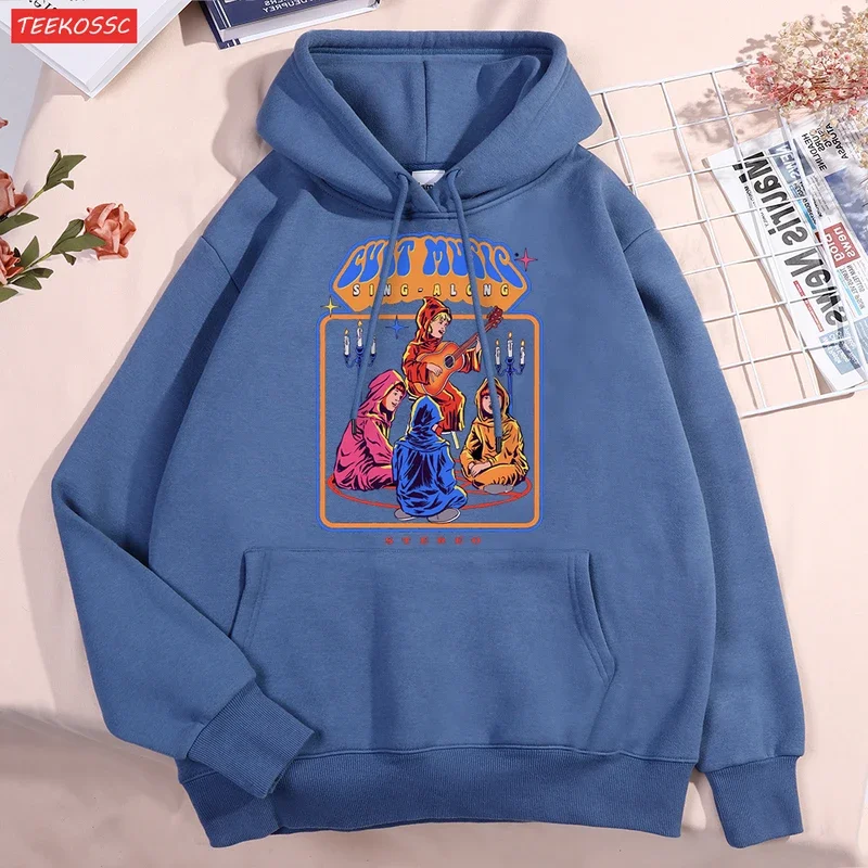 Cult music sing-along mężczyźni kobiety ubrania moda pulower bluzy ponadgabarytowa kieszeń śmieszna bluza casual polarowa bluza z kapturem para