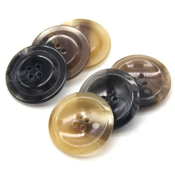 HENGC 28/30mm Large Men Coat Horn Resin Buttons For Clothing British Style Fashion Suit Uniform Cardigan Handmade Decorations