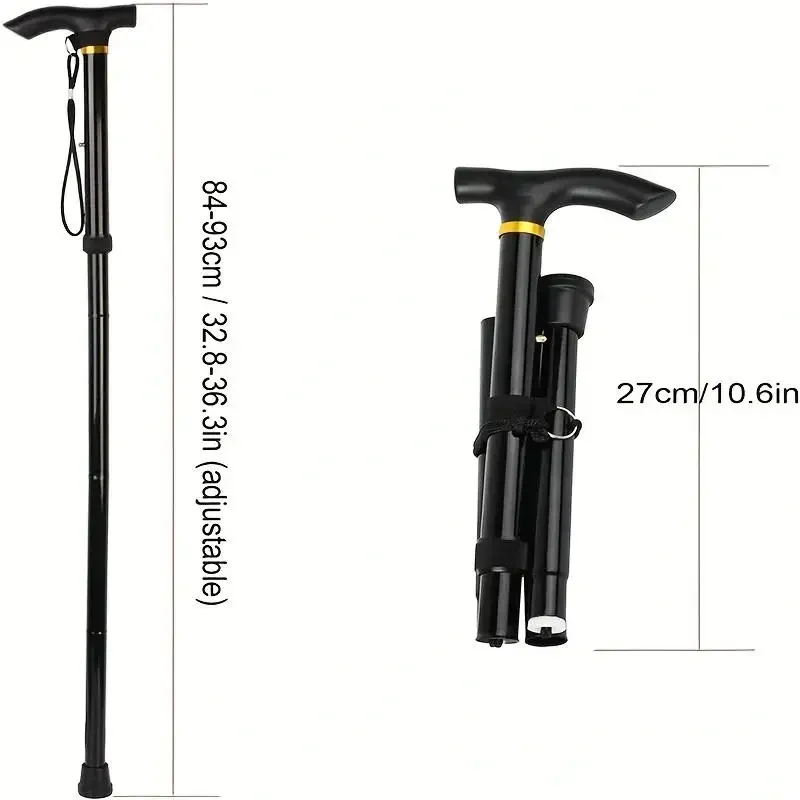 Telescopic Walking Stick Outdoor Hiking Trekking Poles Aluminum Alloy Metal Folding Cane Crutches Pole For Elderly People image 6