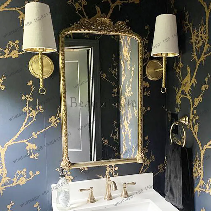 LS retro makeup mirror desktop desktop European French carved wall hanging wall full body floor mirror