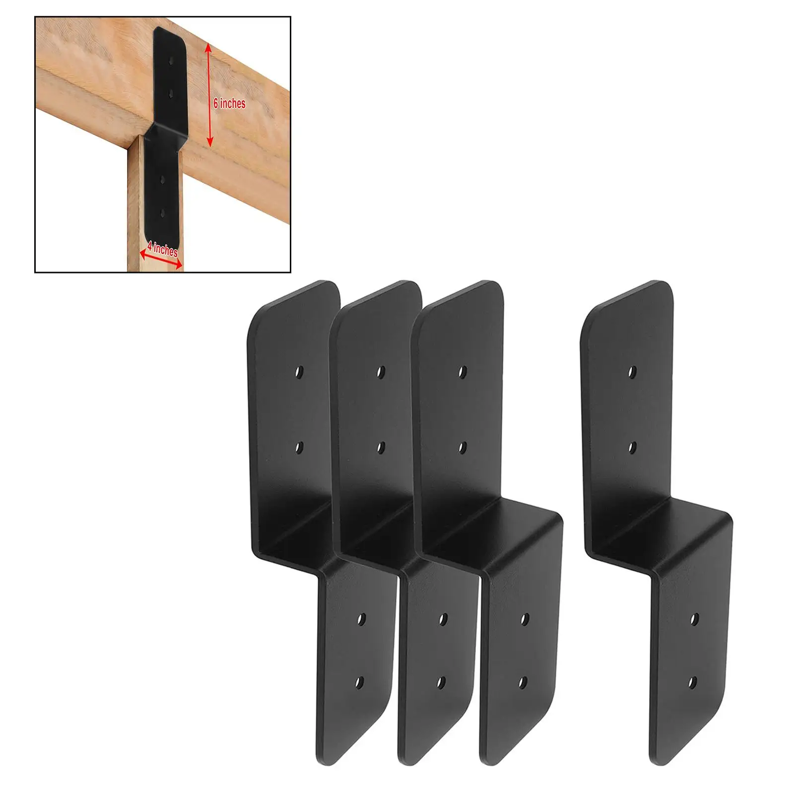 4 Pieces Post to Beam Z Brackets Width 3