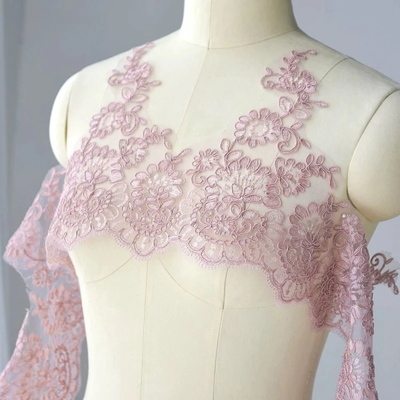 قماش حبال أبيض عاجي لديكور الزفاف، زهرة فينيس، مزين بالدانتيل الشبكي البندقية، حرفة الخياطة، 2 ياردات