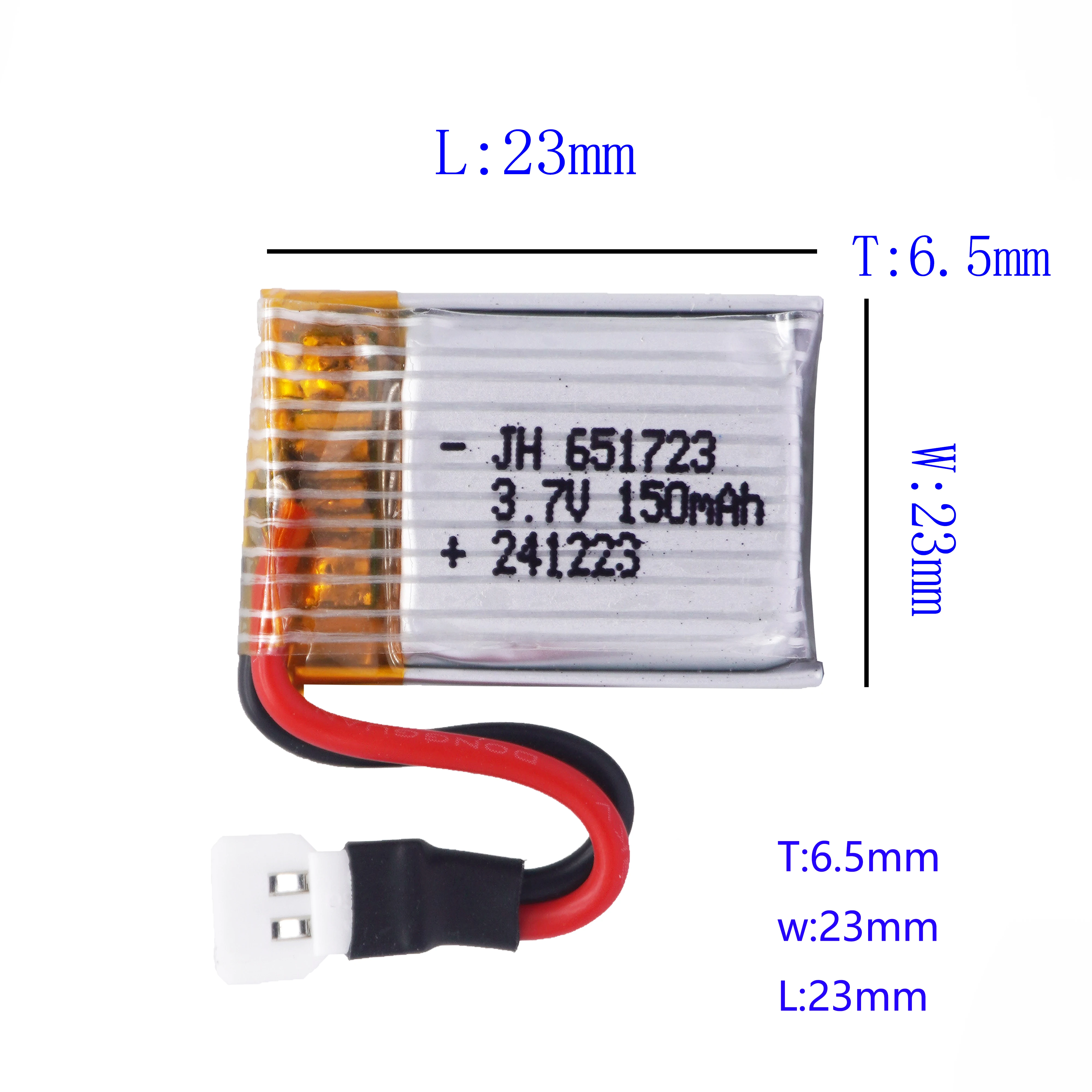 3.7V 150mAh 651723 Li-po Batteries Rechargeable battery for H8 Mini RC Quadcopter Accessory drone toy parts