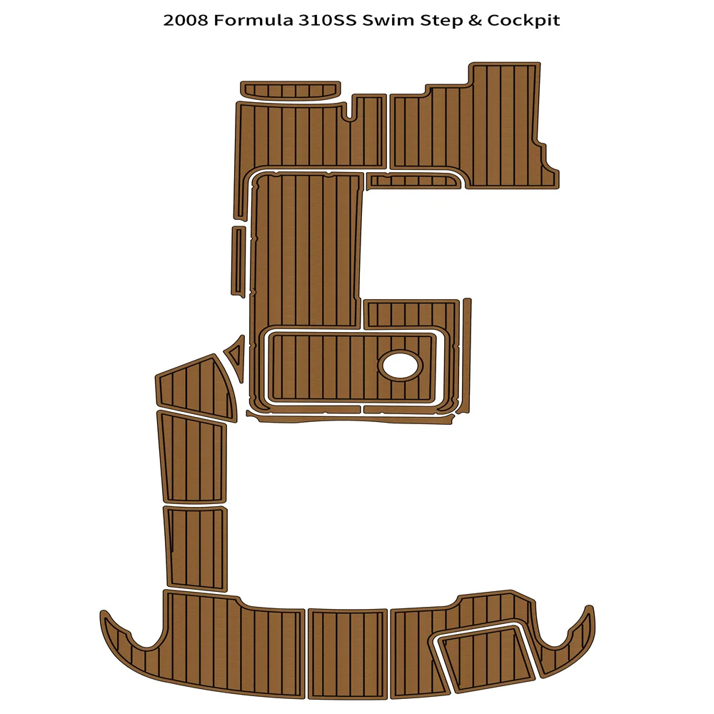 

2008 Formula 310SS Swim Step Platform Cockpit Mat Boat EVA Foam Teak Floor Pad SeaDek MarineMat Gatorstep Style Self Adhesive