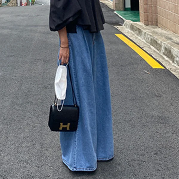 

Faionable Wide Leg Jeans High Waist Long Pants Women's Summer New Sle Loose Fit plus Size Korean Sle Casual Trousers