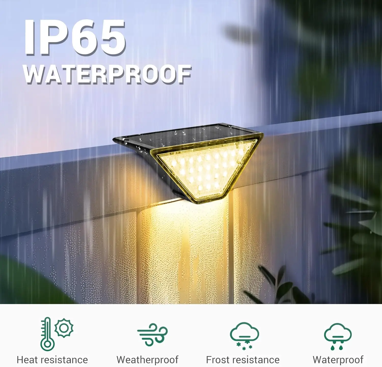 Luz LED Solar para exteriores, lámpara de paso, diseño de lente, luz antirrobo para escaleras, decoración, iluminación para cubierta de jardín, luz de valla IP65, 2/4 Uds.