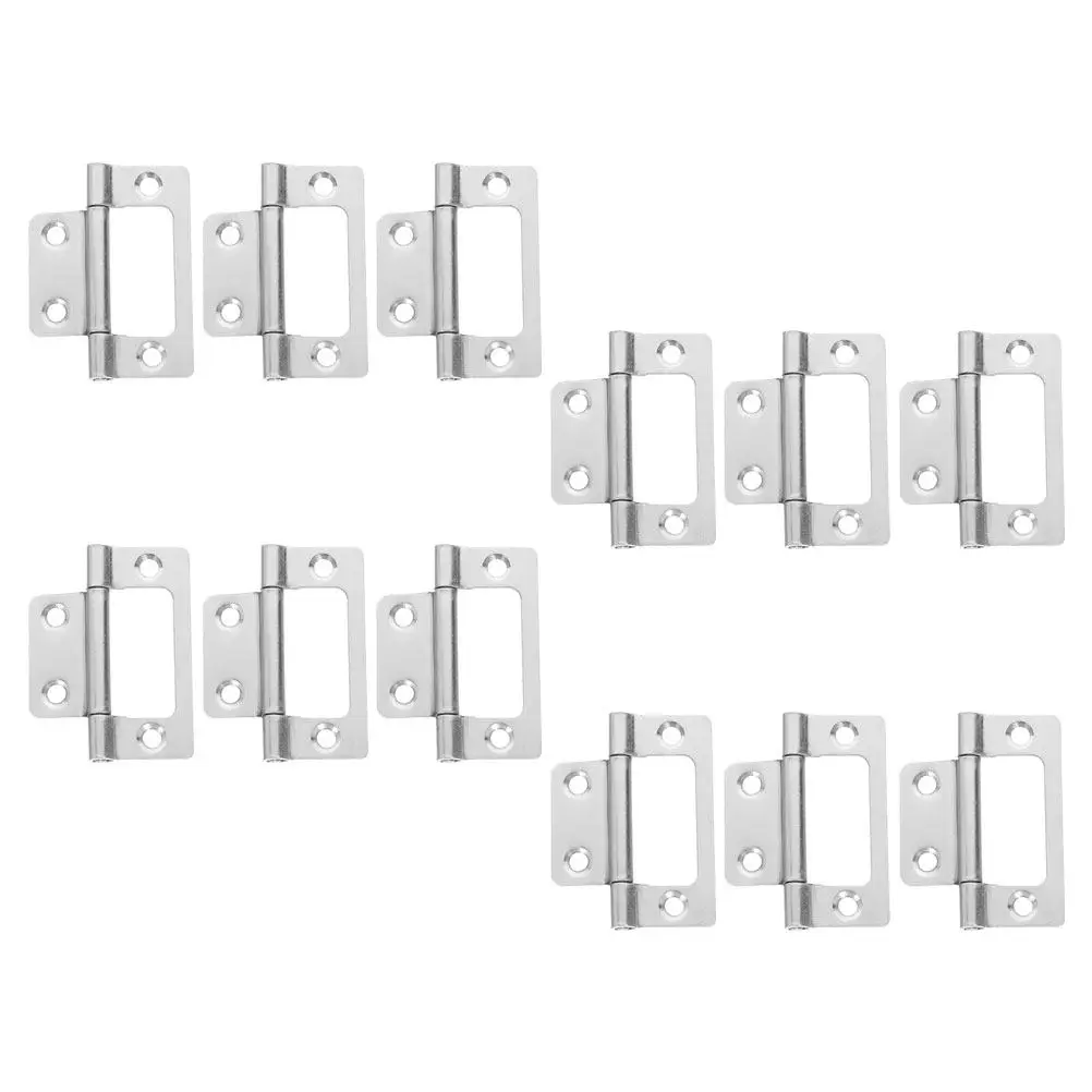 12Pcs Silent Heavy Duty Flat Cabinet Hinges Iron Material for Kitchen Wardrobe Doors Furniture Hardware Swinging Door Hinge