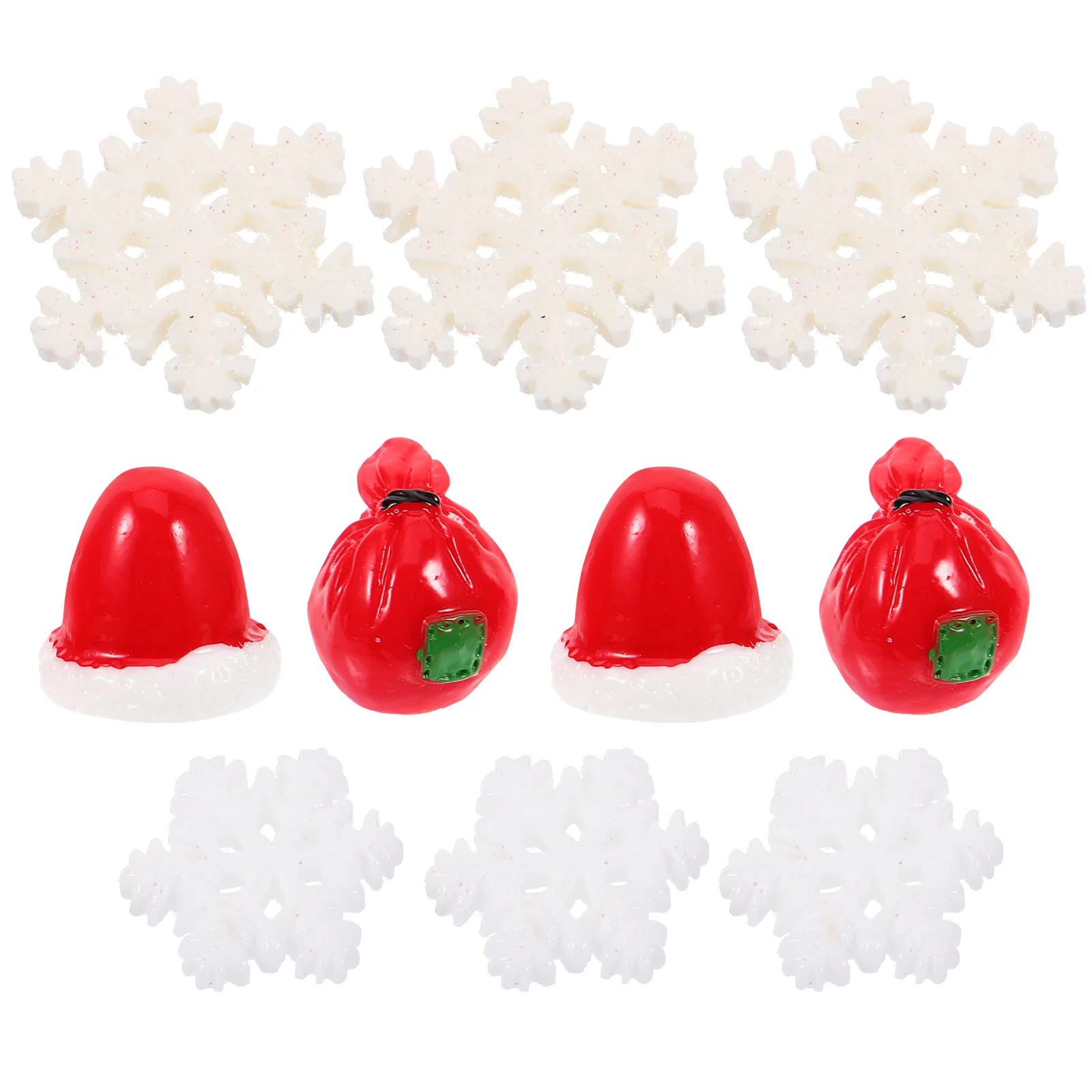 

10pcs Lovely Handmade Resin Decoration Funny Party Accessory Christmas Craft Deer Bear Santa Claus(Random Color)