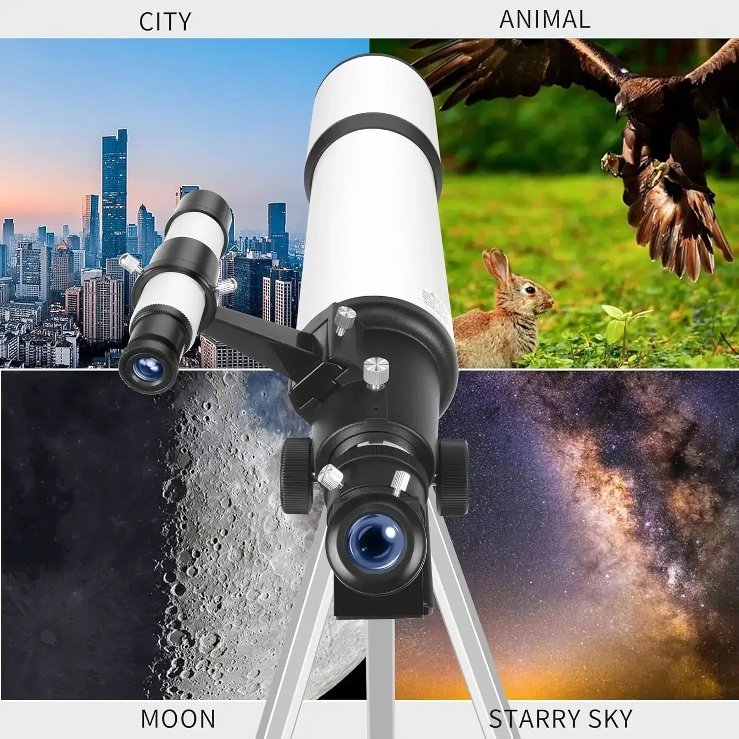 90mm Aperture 800mm Telescopes for Adults Astronomy,Portable Professional Refractor Telescope for Beginners & Kids