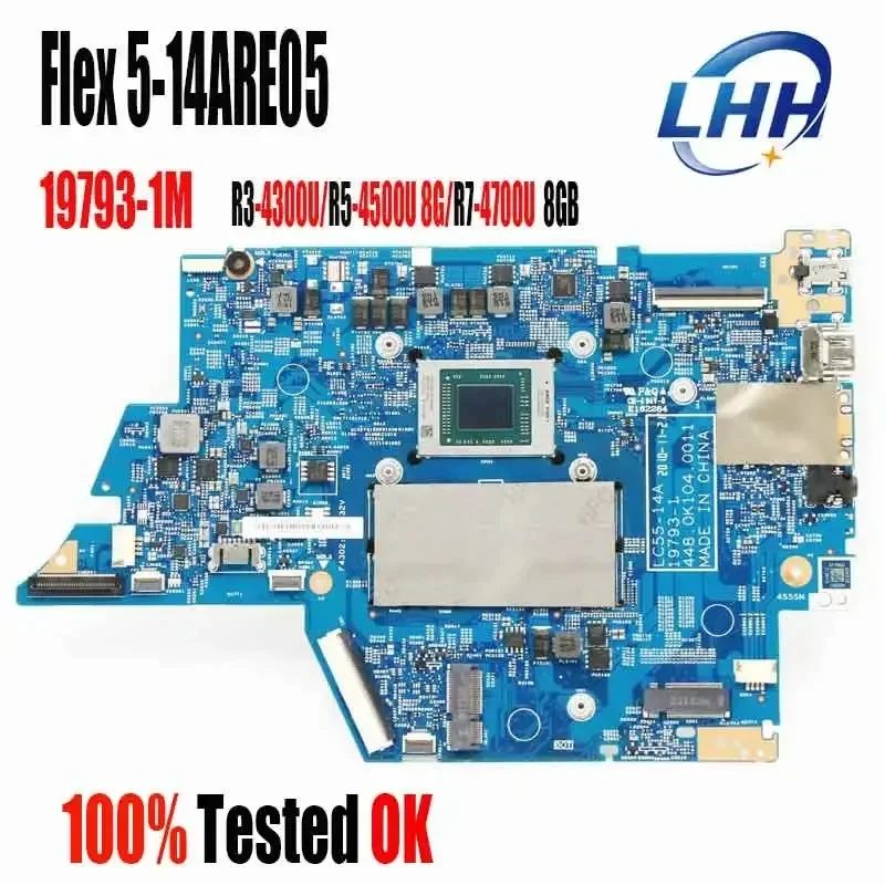 

5B20S44389 19793-3 Mainboard for Lenovo Ideapad Flex 5-14ARE05 Laptop Motherboard with R3-4300U CPU 8GB RAM UMA Tested Ok