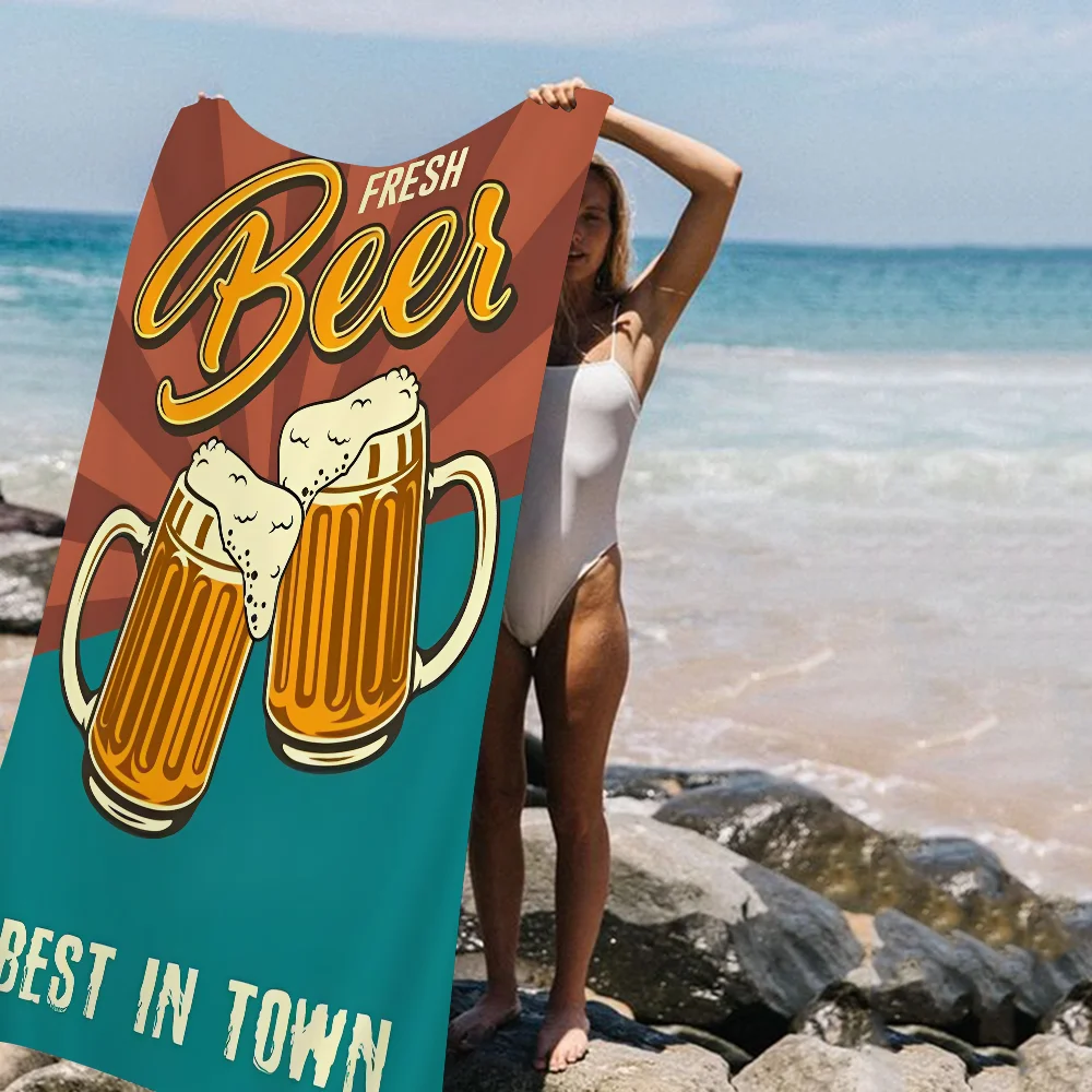 Beer V-vintage Big Microfiber Beach Towels Quick Dry Towel Sand Beach Towels Pool Towel For Travel Swim Pool Yoga