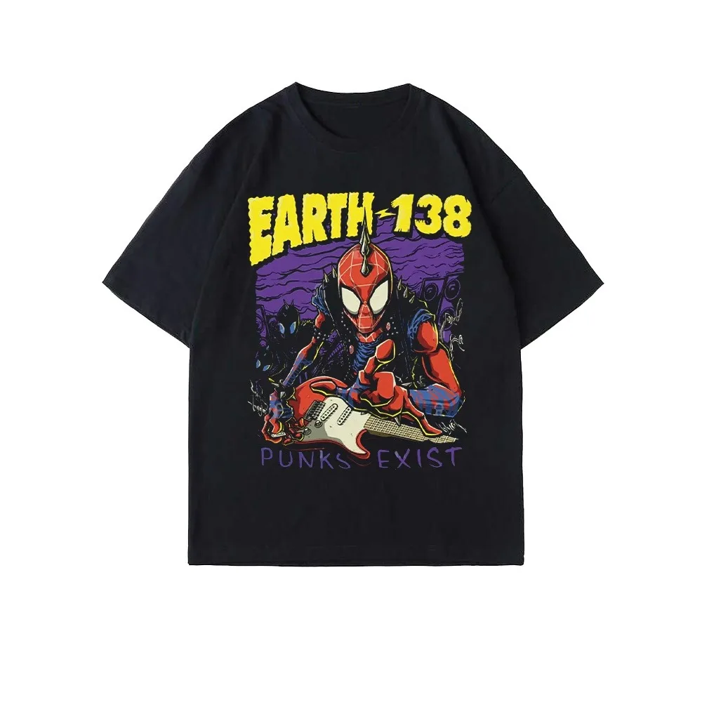 

Marvel Spider-man Earth 138 Punks Exist 25 Summer Autumn Men's Women‘s Family's Cotton TShirt Printed Casual Comfortable Tee