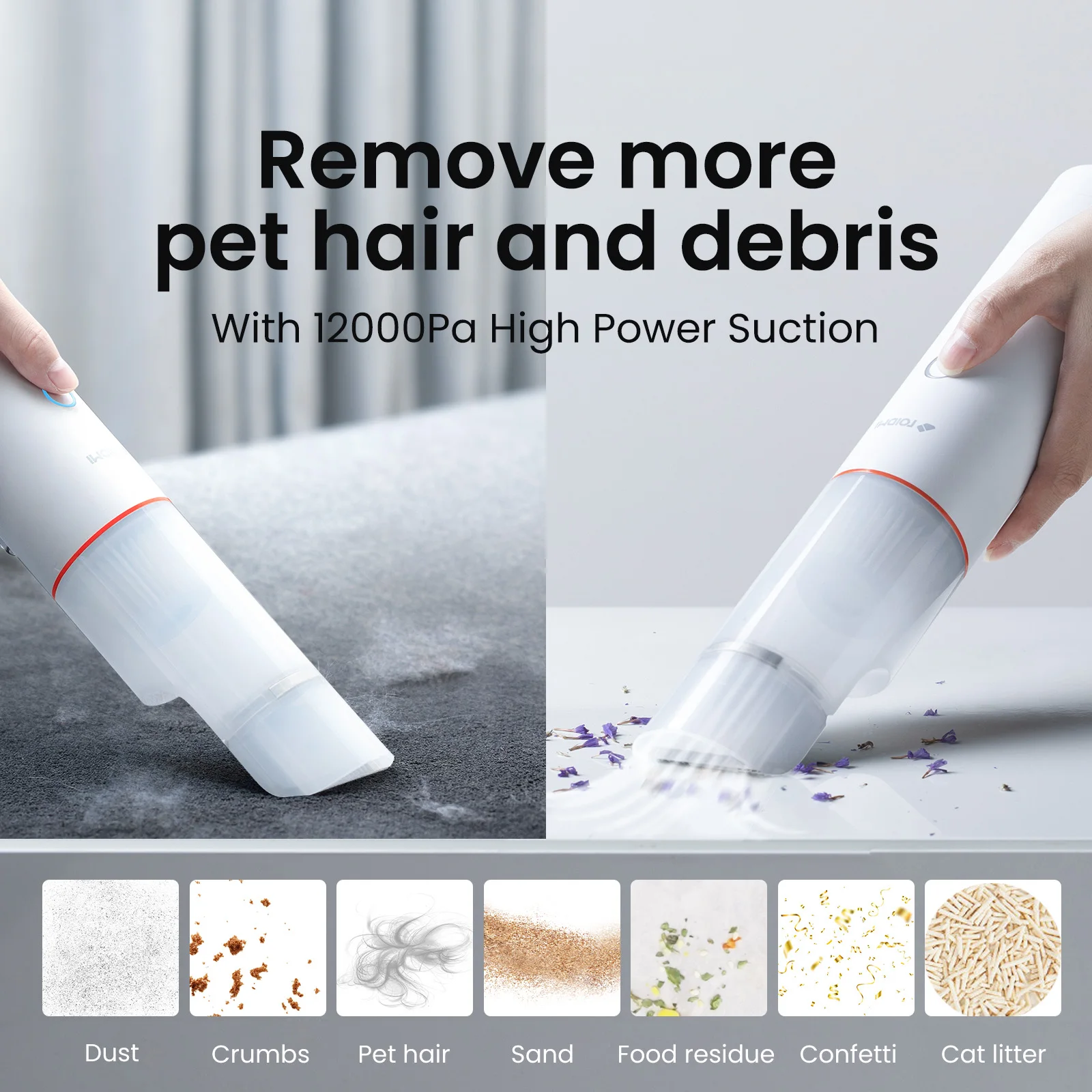 ROIDMI P1 Pro Cordless Handheld Vacuum, 13KPa Strong Suction Mini Portable Vacuum Cleaner for Car,  Rechargeable