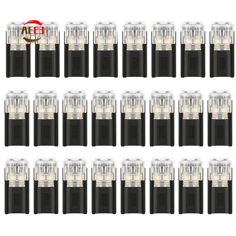 AEE3-24-Piece 2-Pole Cable Connector Plug, Car Plug Connector Terminal, 18-24AWG Wire Quick Splice Connector