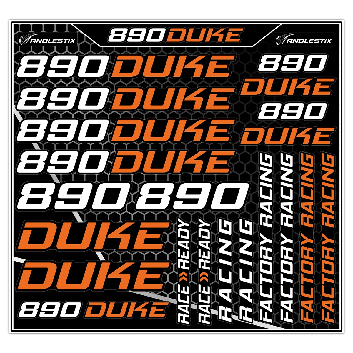 

Vinyl Motocross Motorcycle Stickers Logo Set Emblem Tank Decals For KTM Duke 890 890Duke