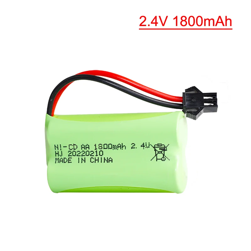 Batteria Ni-CD 2.4v 1800mah spina SM /JST per giocattoli Rc serbatoi per auto treni pistola per barche Robot Ni-CD AA 1800mah 2.4v batteria