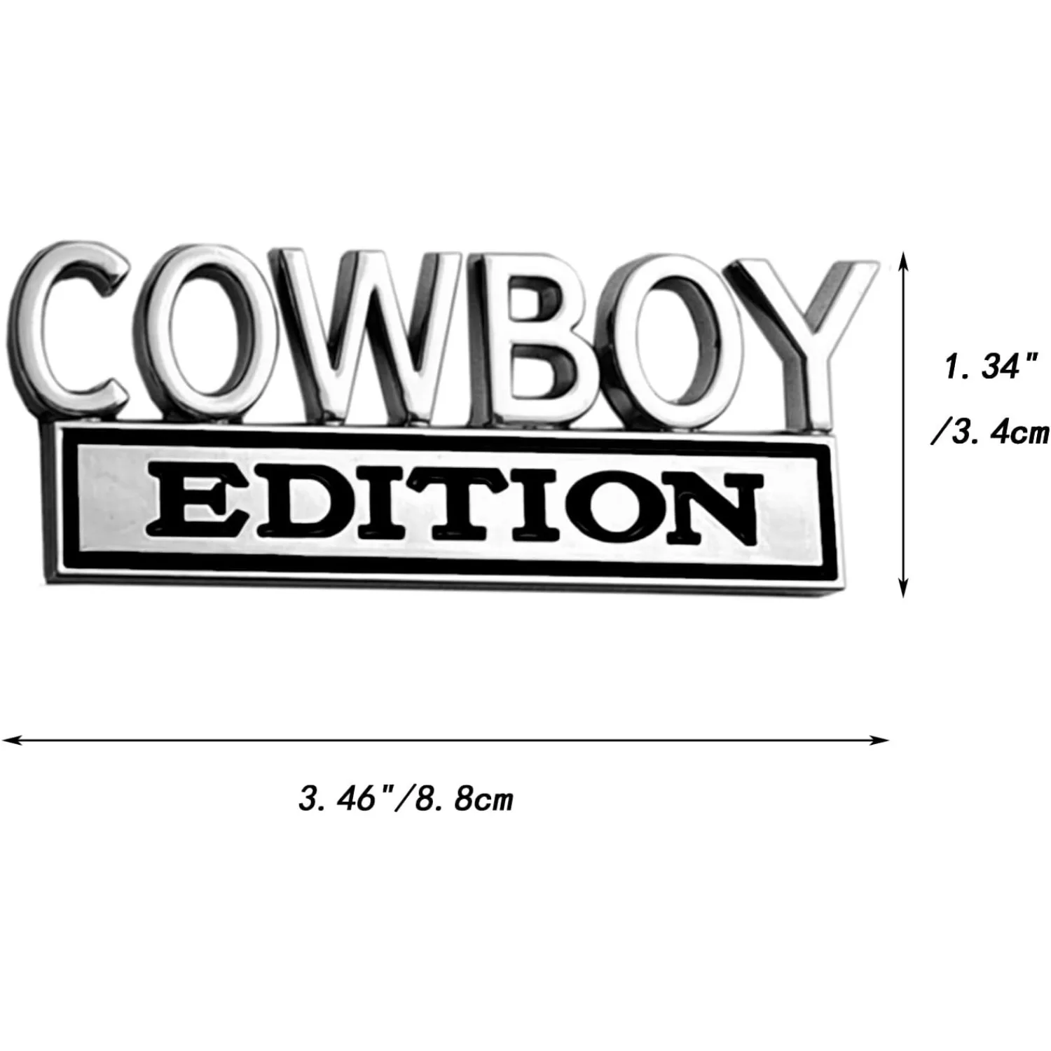 Cowboy Edition Emblem Cowboy Edition Badge Cowboy Edition Decal Cowboy Edition Sticker Metal Chrome