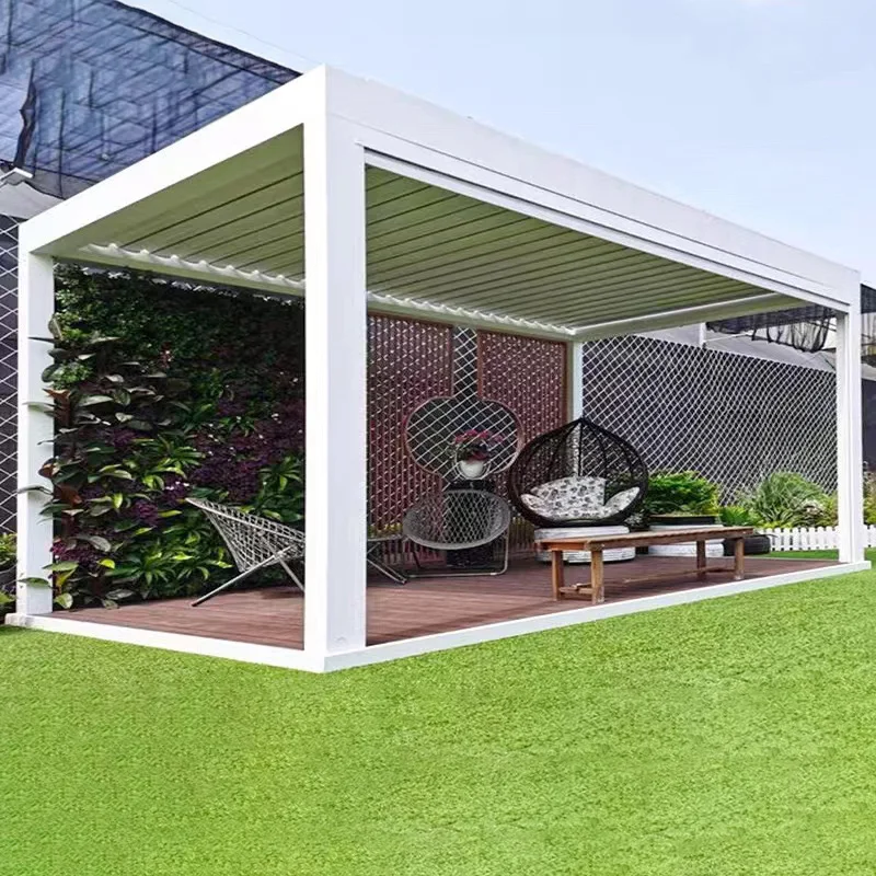 الكهربائية قابل للتعديل المناخ الحيوي كوة بمحركات الألومنيوم مقاوم للماء في الهواء الطلق حديقة المعيشة العريشة أكشاك جناح غرفة الشمس #6
