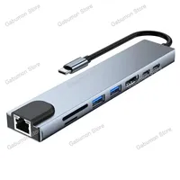 8 in1 USB C HUB 3.0 Type C Splitter 4K Docking Station Laptop Adapter PD SD TF For Macbook Air M1 iPad Pro RJ45 HDMI-Compatible