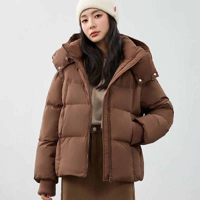 Thickened Down Jacket Female Fashion Hundred with Hooded Warm Jacket 2024 New Autumn and Winter Casual Parka Women\'s Jacket