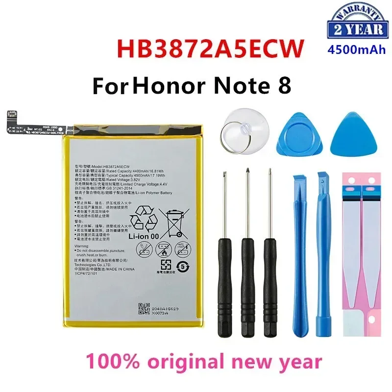 

100% Orginal HB3872A5ECW 4500mAh Battery For Huawei Honor Note 8 Note8 EDI-DL00 EDI-AL10 Replacement Batteries +Tools