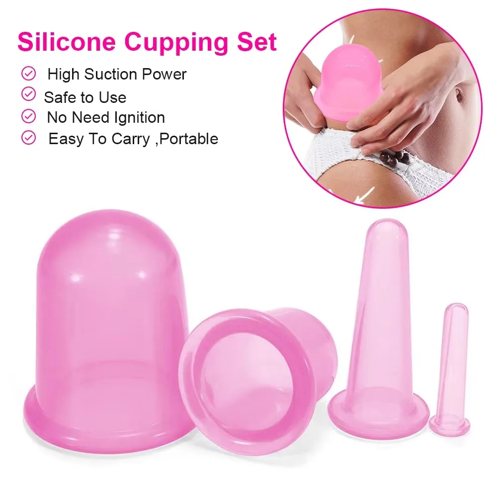 Silicone Facial Massage Cupping Set Vacuum Body Massager Cup Ventouse Anti Cellulite Therapy Face Suction Cups