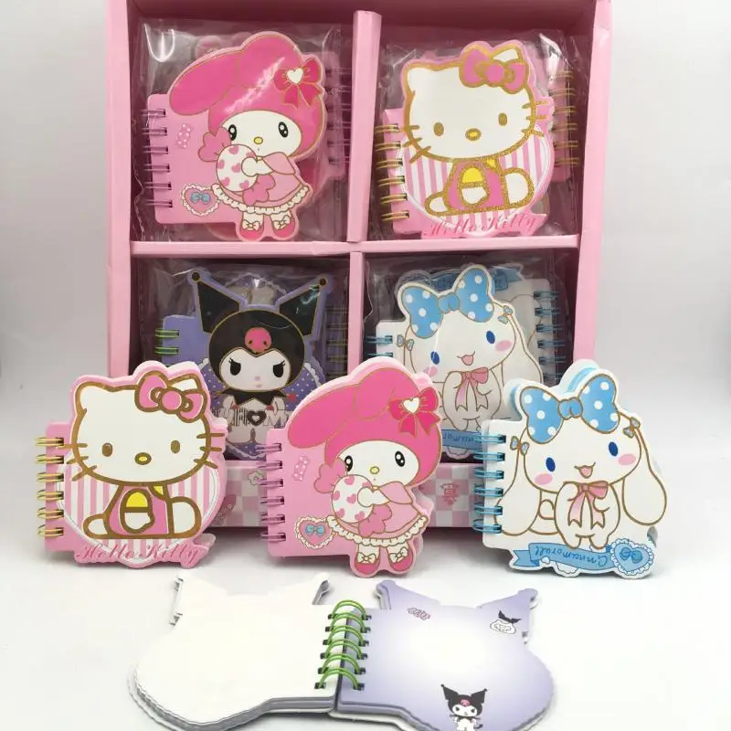 

24pcs Sanrio Coil Book Korean Cartoon Kawaii HelloKitty Kuromi Mymelody Notebook Cute Girl Note Pad Student Stationery Gifts