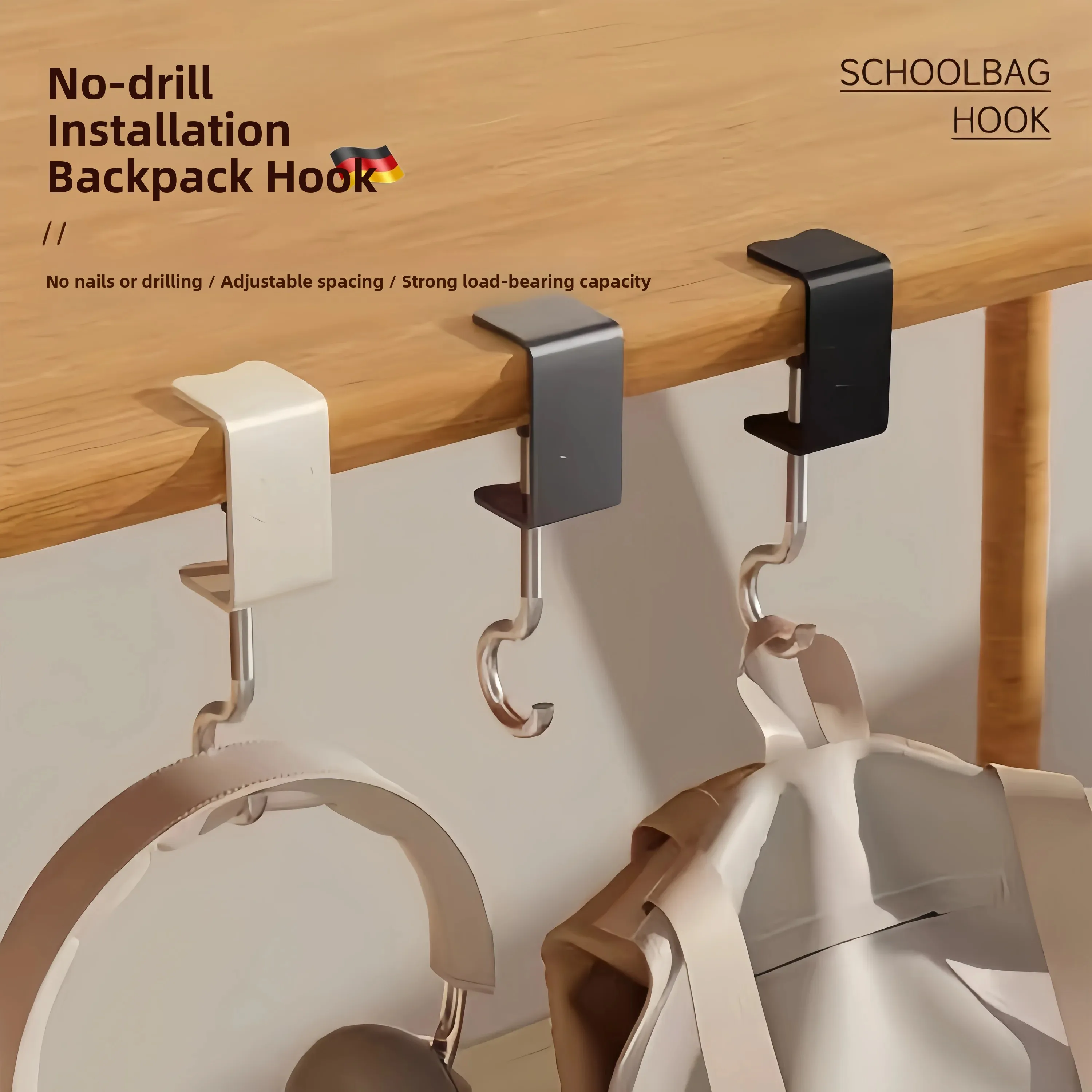 School Bag Hook Desk  Powerful Hanging Bag Hook Weight Bearing Multi Functional Bookbag Hanger Student Classroom Essential