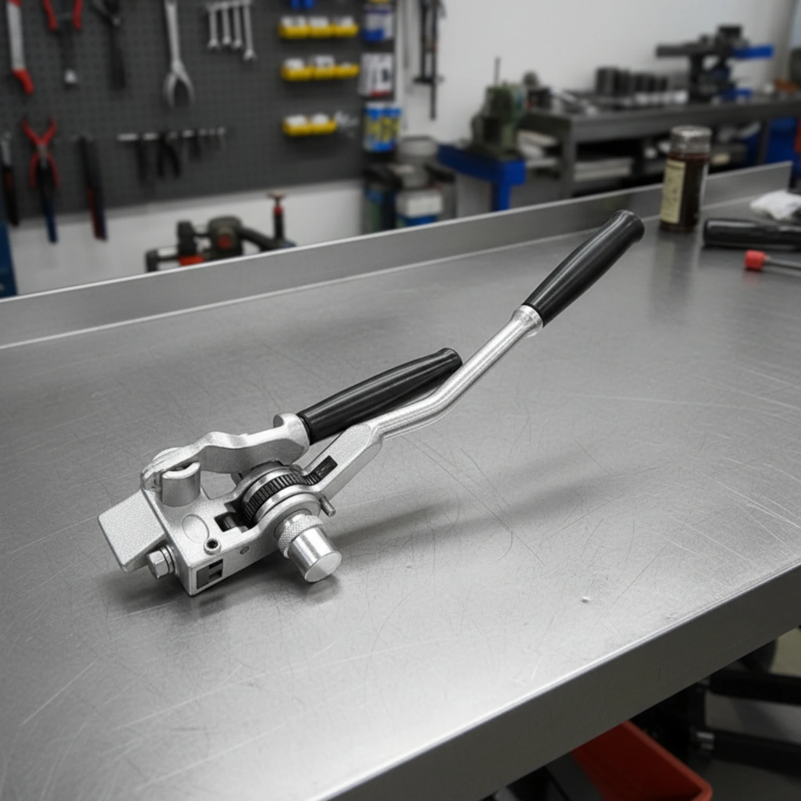 Strapping Tensioner and Cutter Hand-Operated Ratchet Strapping Tool Banding Tool with Cutter Compact for Packers, Packaging view 2