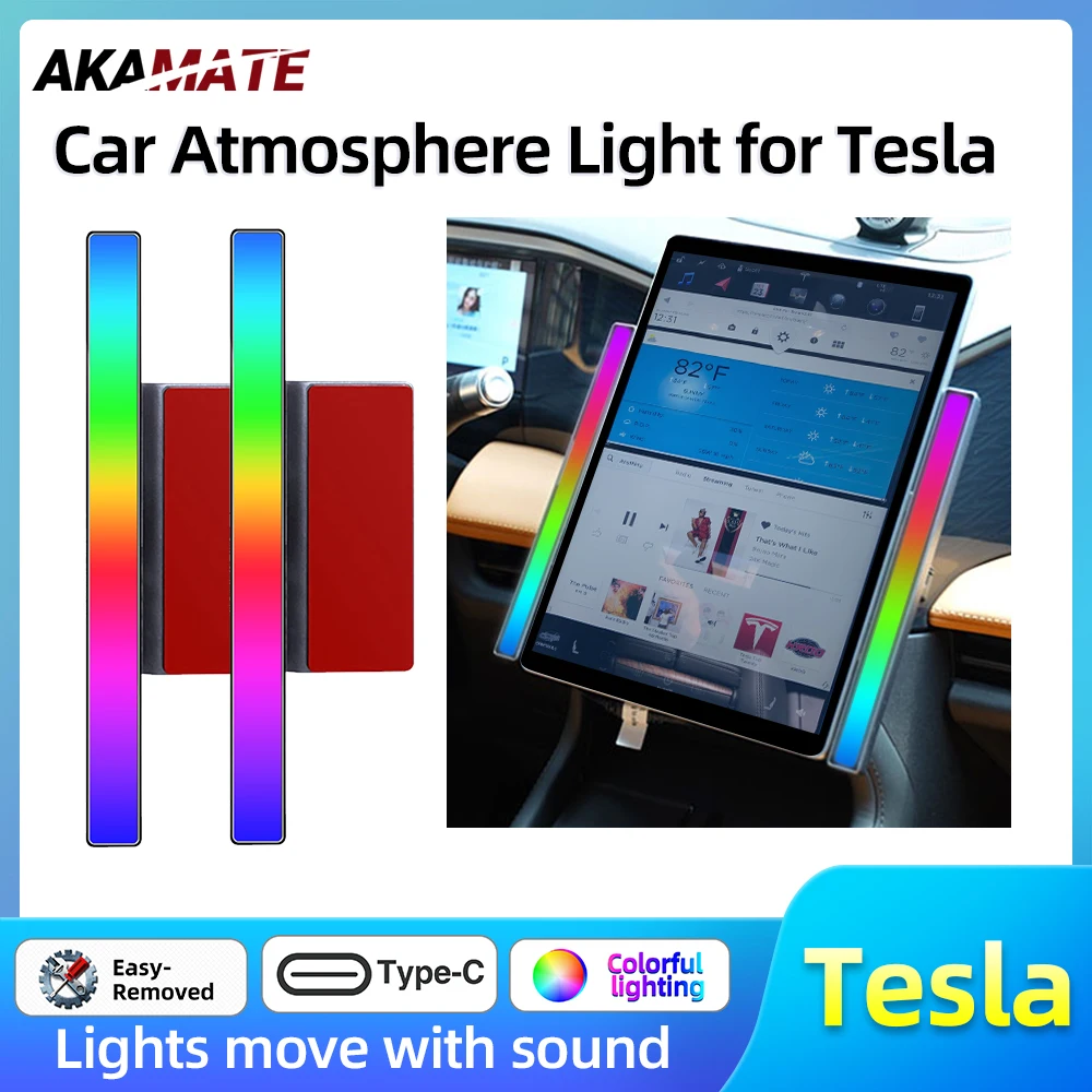 

Для Tesla автомобильные осветительные аксессуары светодиодный интерьер многоцветный RGB атмосферная лампа Plug Play центральная консоль модернизированный свет мигающий свет