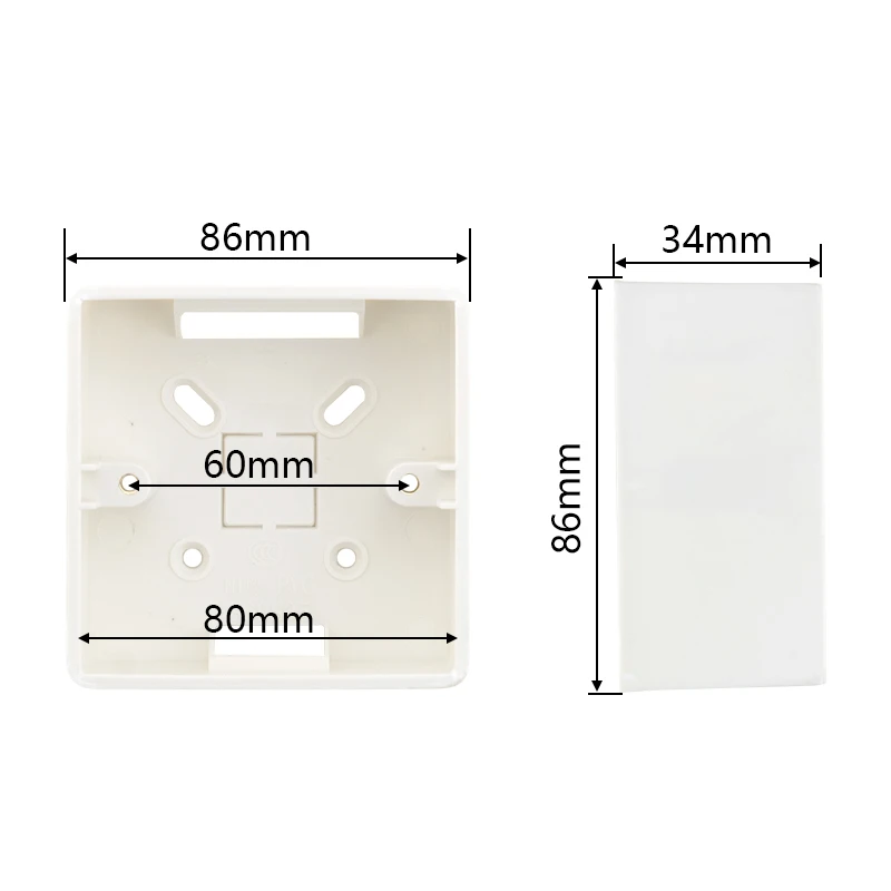 Atlectric External Mounting Box Junction Box Socket Switch Junction Box Surface Installation Box EU DE White 86mm * 86mm * 33mm