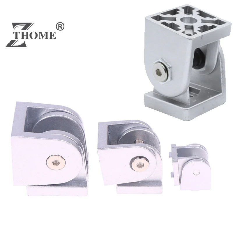 1PCS 2020/3030/4040 Zinc Alloy/Aluminum Profile Living Hinge Fittings Right Angle Flexible Pivot Joint Connector