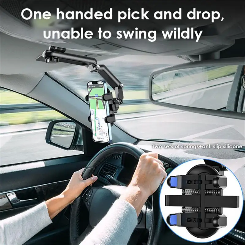 Mobile Phone Holder With Retractable Horizontal And Vertical Air Vents Dashboard Suction Cup Navigation Navigation Holder