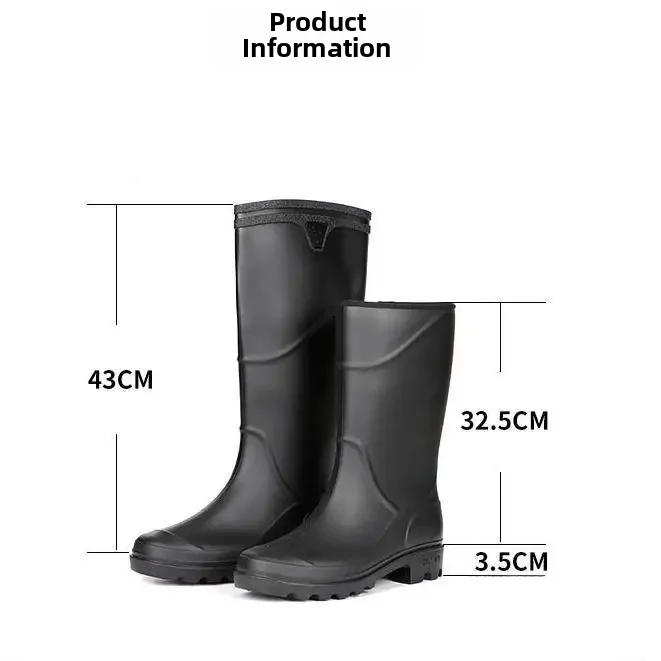 Waterproof Men's Fashion Shoes High Boots Rubber Boots Adult Rain Shoes Male Mid Work Safety Pvc Crossbody Glue